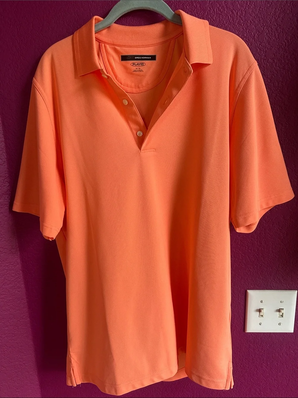 Greg Norman Collection Men’s Coral-Orange Polo